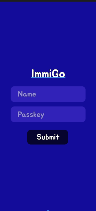 Admin login screen
